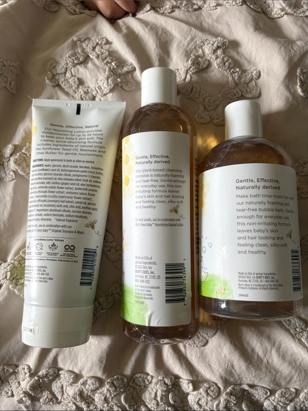 Burt's Bees Baby Original Bath Set - White, Yellow, Green